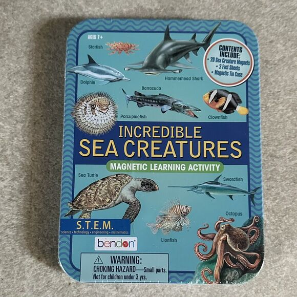 Magnetic Learning Activity Incredible Sea Creatures S.T.E.M. Educational Age 7+ - Picture 1 of 2